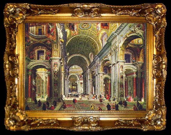 framed  Giovanni Paolo Pannini Interior of St Peter s Rome, ta009-2